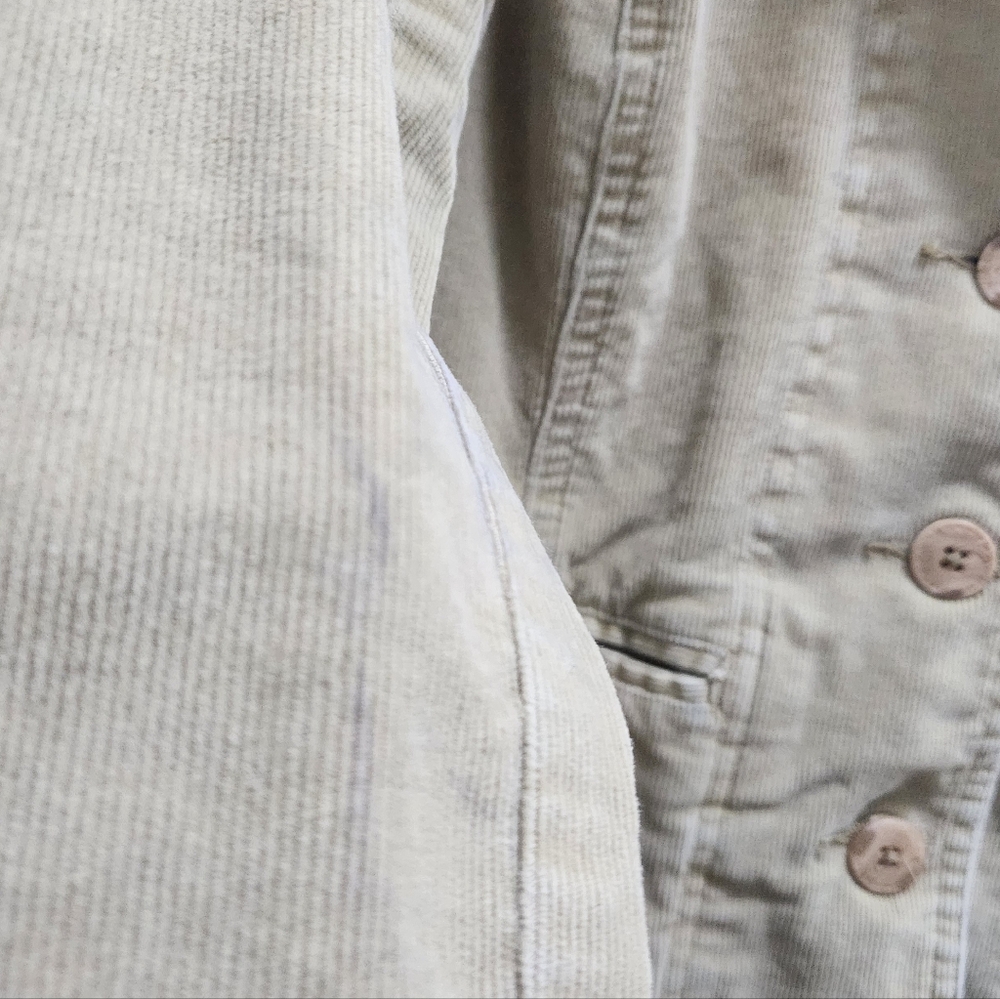St. John's Bay Stretch Corduroy Tan 3 Button Women's Blazer Jacket Size L - Picture 5 of 5
